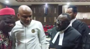 Nnamdi Kanu Again Requests Judge to Step Down from His Trial 3 Mazi Nnamdi Kanu arrives court on Monday at federal high court abuja
