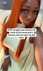Nigerian Lady Shares Shocking Video Sent by Admirer After She Refused to Visit Him 3 Nigerian Lady Shares Shocking Video Sent by Admirer After She Refused to Visit Him
